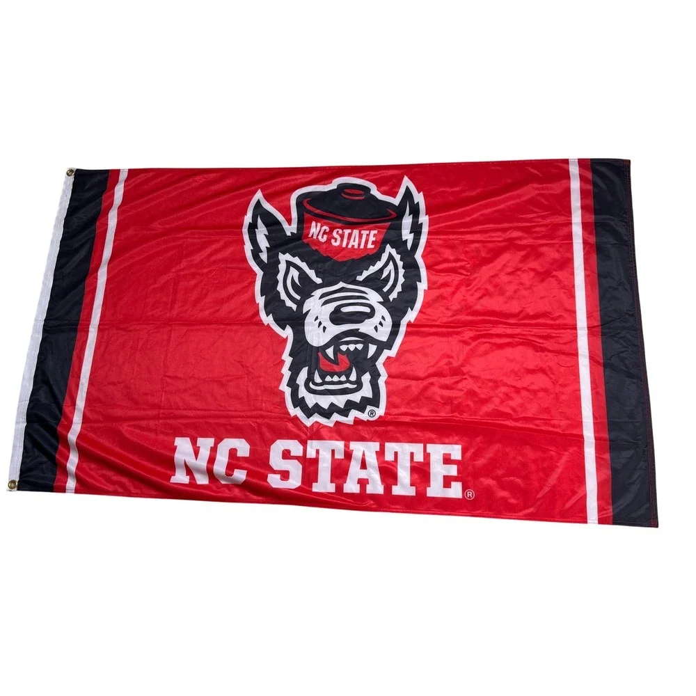 NC State Wolfpack Flag Desert Cactus Tuffy Mascot Red Black Banner 3x5 ft NCAA
